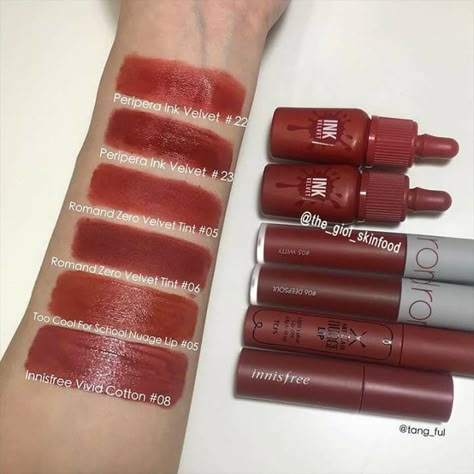 Peripera Ink Velvet, Ink Velvet, Simple Makeup Tips, Lip Color Makeup, Makeup Accesories, Natural Glowy Makeup, Ethereal Makeup, Pinterest Makeup, Glamour Makeup