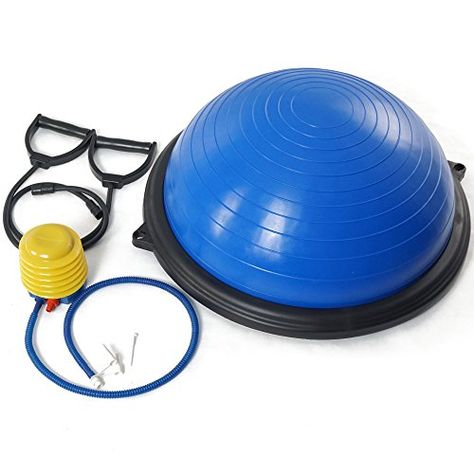 Titan Blue Balance Ball Trainer Yoga Strength Resistance Exercise Workout ** More info could be found at the image url. Physical Therapy Equipment, Exercise Resistance Bands, Mini Workouts, Core Strength Training, Yoga Strength, Exercise Home, Exercise Balls, Bosu Ball, Balance Trainer