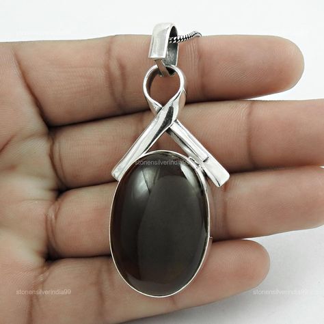 Smoky Quartz Pendant, Quartz Pendant, Smoky Quartz, Sterling Silver Pendant, Sterling Silver Pendants, Silver Pendant, 925 Sterling Silver, Gemstones, Sterling Silver