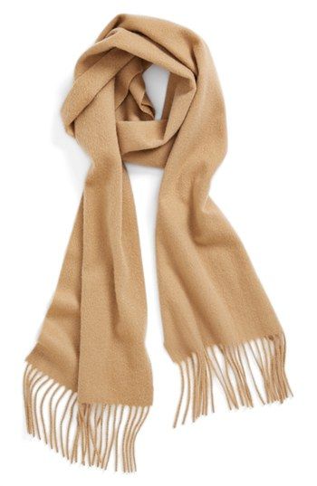 $52, Tan Scarf: Nordstrom Solid Woven Cashmere Scarf Camel One Size One Size. Sold by Nordstrom. Click for more info: https://lookastic.com/women/shop_items/127892/redirect