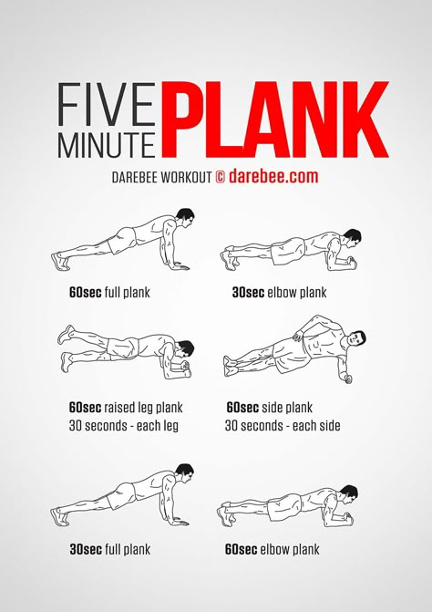 Five Minute Plank Workout Five Minute Plank, 5 Minute Plank, Abs Workout Video, Hips Dips, Reduce Hips, Plank Challenge, Trening Fitness, Plank Workout, Abs Workout Routines