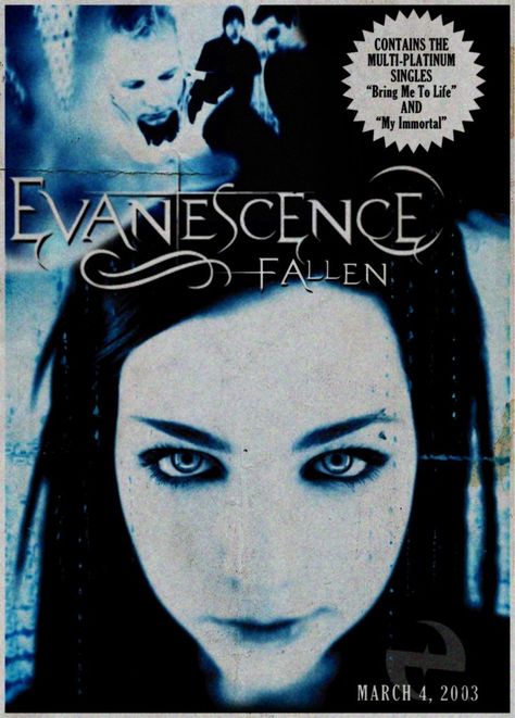 Fallen Evanescence, Evanescence Poster, Deftones Poster, 2000s Posters, Alt Posters, Printable Wall Collage, Grunge Posters, Y2k Posters, Rock Band Posters