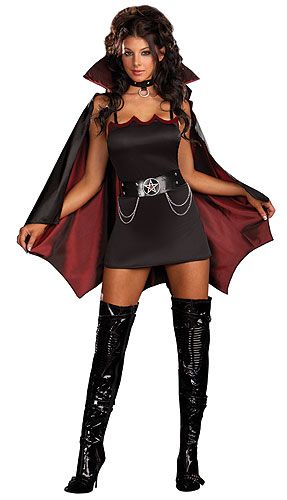 Adult Sexy Vampire Costume Stretch Knit DressChokerBeltStand-Up Collar CapeVampire FangsIn this adult sexy vampire costume, you'll show everyone how much fun Vampire Dress, Vampire Halloween Costume, Gothic Cosplay, Vampire Costumes, Valentine Diy, Black Halloween Dress, Costumes For Halloween, Vampire Costume, Halloween Express