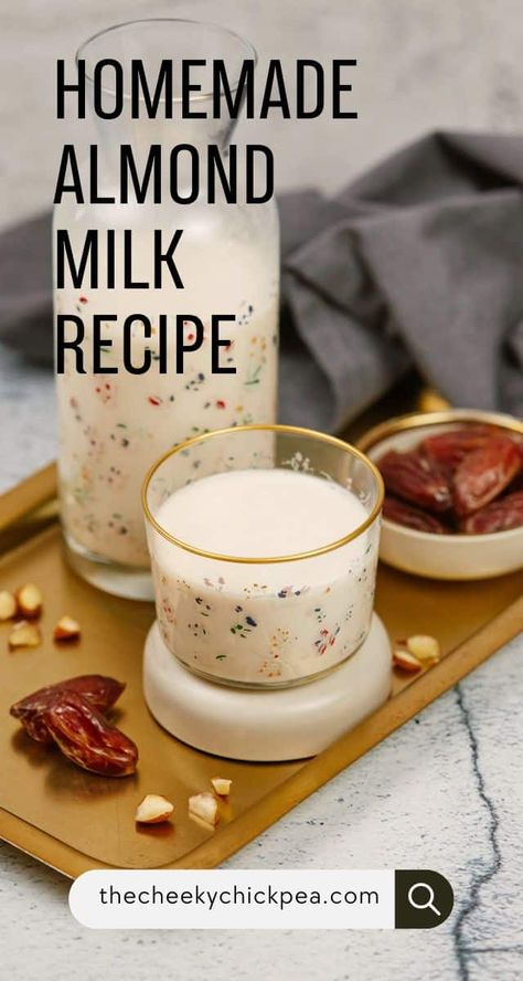 Learn how to make delicious almond milk at home with this easy recipe. A vegan, dairy-free, and healthy addition to your menu! Health Treats, Paleo Beverages, Almond Milk Recipes Homemade, Almond Milk Recipe, Organic Almond Milk, Soaked Almonds, Make Almond Milk, Almond Milk Recipes, Homemade Mixes