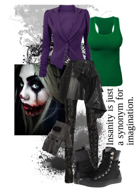 Halloween Kostüm Joker, Diy Joker Costume, Joker Costume Female Outfit, Diy Vampire, Female Joker Costume, Diy Fantasia, Joker Outfit, Diy Pirate, Joker Halloween Costume