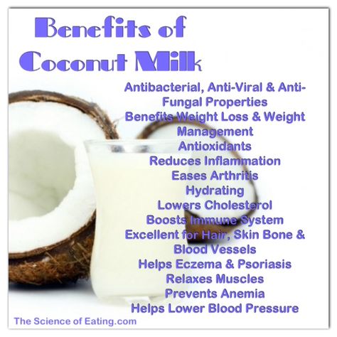 Coconuts are highly nutritious and rich in fiber, vitamins and minerals including iron, selenium, sodium, calcium, magnesium and phosphorous. Unlike cow's milk, coconut milk is lactose free so can be used as a milk substitute by those with lactose intolerance. It is a popular choice with vegans and makes a great base for smoothies, milkshakes or as a dairy alternative in baking. Coconut Milk Benefits, Healthy Eating Smoothies, Coconut Meat, Milk Benefits, Food Benefits, Coconut Oil For Acne, Health Facts Food, Coconut Benefits, Lactose Intolerant