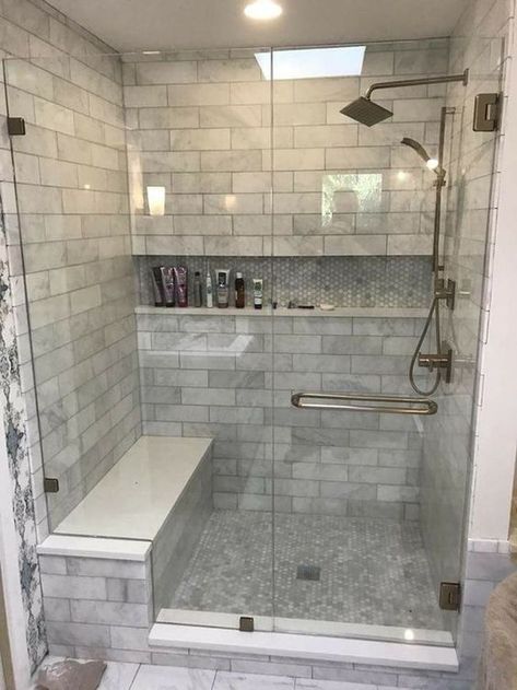 Makeover Kamar Mandi, Bathroom Remodel Shower, Trendy Bathroom, Bathroom Inspo, Simple Bathroom, Shower Remodel, Bathroom Remodeling, Shower Stall, Remodeling Ideas