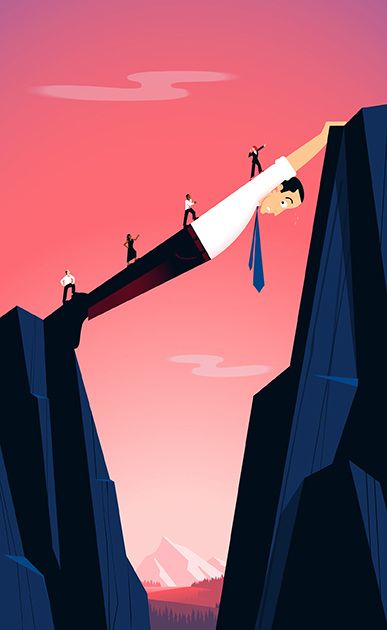 Teamwork Poster, Satirical Illustrations, Bridge Over Troubled Water, Servant Leadership, Meaningful Pictures, Leadership Is, Conceptual Illustration, 카드 디자인, Affinity Designer