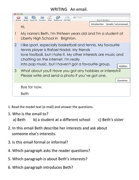 Writing An Email Worksheet, Writing Exercises For Beginners, Email Writing Format, Teaching Writing Elementary, Writing An Email, Writing Email, Liberty High School, Writing Support, Email Writing