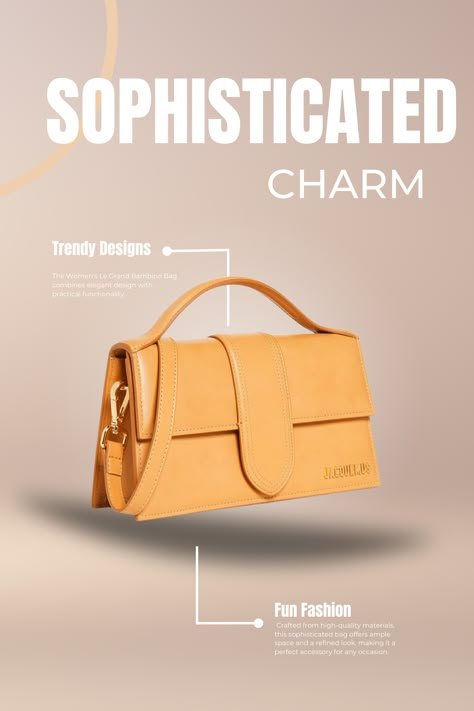 Elevate your style with the Women's Le Grand Bambino Bag, a perfect blend of elegance and functionality. Crafted from premium materials, this chic bag features a spacious interior and a sophisticated design, making it ideal for both everyday use and special occasions. Its versatile style ensures it complements any outfit, while its durable construction offers lasting quality. Discover timeless luxury and practical elegance with this must-have accessory. Bags Social Media Design, Bag Banner Design, Bag Instagram Post, Handbag Ads, Layout Product, Advertising Bags, Handbag Business, Instagram Design Layout, Media Branding Design