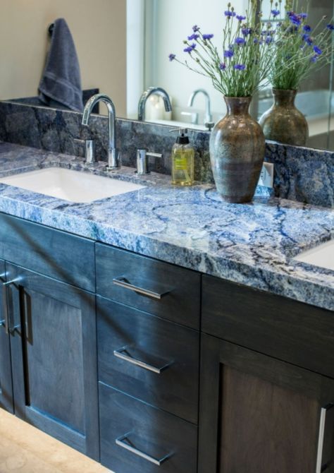 Blue Granite Countertops Bathroom, Blue Countertops Bathroom, Blue Bahia Granite Kitchen, Blue Countertop Bathroom, Blue Pearl Granite Bathroom, Blue Countertops Kitchen, Blue Bahia Granite, Blue Kitchen Countertops, Hawaii Kitchen