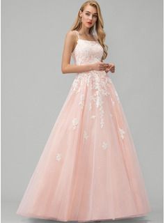 Ball-Gown/Princess Square Neckline Floor-Length Tulle Evening Dress With Lace Sequins (017230689) - JJ's House Sequin Ball Gown, Robes D'occasion, Gown Princess, Princess Prom Dresses, Ball Gowns Princess, Tulle Evening Dress, Lace Ball Gowns, Floor Length Prom Dresses, Tulle Ball Gown