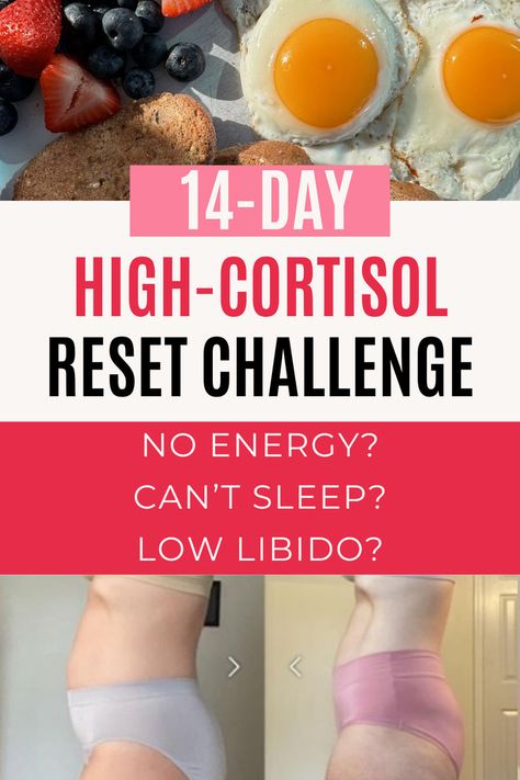 Struggling with weight loss and wondering how to balance hormones and cortisol to lose weight for good? If you're dealing with unexplained weight gain & exhaustion, you may have high cortisol levels. Corsitol testing, following a cortisol reduction diet and learning my favorite ways to naturally reduce cortisol can get you feeling like yourself again! Take the 14 day cortisol reset challenge here! Losing Weight With High Cortisol, Reduce Cortisol Naturally, Cortisol Detox Challenge, High Cortisol Hormone Diet, Cortisol Detox Diet Plan, Low Cortisol Diet, How To Balance Cortisol Levels, How To Reduce Cortisol Levels, How To Lower Cortisol Levels