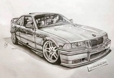 Bmw E46 Sedan, E46 Touring, E46 Sedan, E36 Coupe, Bmw 325, Bmw Art, Car Design Sketch, Car Sketch, Bmw E30