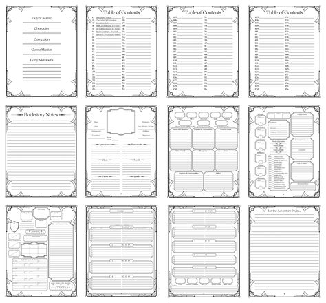 Perfect for new and long-time players alike this custom designed Dungeons & Dragons / Table-Top Role Play Game Character Journal is great for keeping track of any & all character and campaign notes. This journal has pages for character information, inventory, combat tracking, skills, abilities, spells and lots of additional features for tracking and information. If you’re looking for a way to keep your character information organized in a fun and creative way then this journal is made for you! Dnd Character Journal Pages, Dnd Note Taking, Dnd Kit, Dnd Session Notes, Dnd Journal Ideas, Dnd Notebook Ideas, Rpg Journal, Dungeons And Dragons Journal, Dnd Character Journal