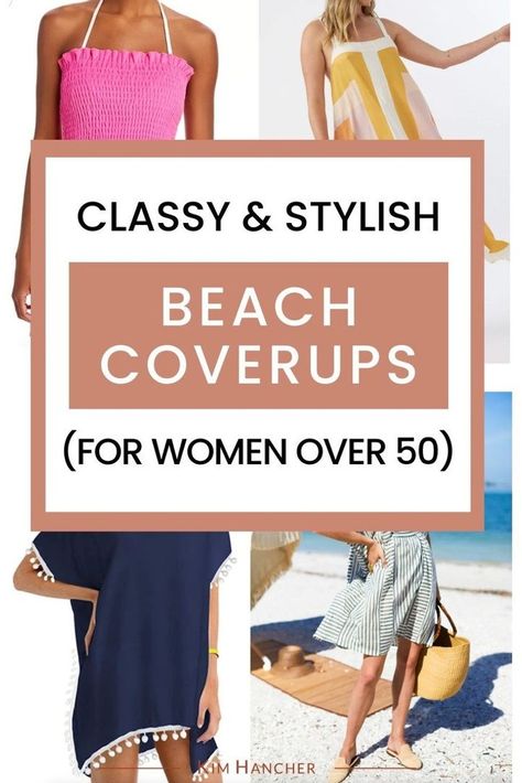 Finding the right beach coverup shouldn’t be hard for mature women over 50. This post helps identify a few ideas for some great styles you can wear this summer. that are comfrotable to be worn outside of the beach or pool. Beach Outfit Dresses, Beach Lounge Wear, Women Beach Outfits, Beach Style Outfit, Tropical Vacation Outfits, Beach Outfit For Women, Luxury Resort Wear, Casual Summer Outfits For Women, Resort Wear For Women