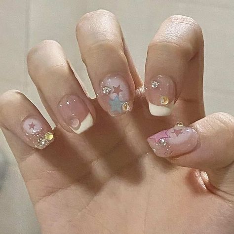 Amazon.co.uk : really cute nails Nails Powder, Short Fake Nails, Short Press On Nails, Full Nail Tips, Nagel Tips, Fake Nails With Glue, Nail Type, Square Head, Really Cute Nails