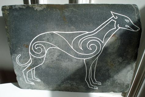 HATCH BURN CARVE: Image Celtic Hound, Celtic Artwork, Relief Carving, Greyhound Art, Dog Motif, Celtic Tattoo, Stencil Ideas, Celtic Patterns, Horse Tattoo