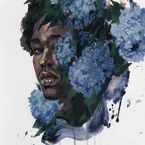 Agnes Cecile Art, Agnes Cecile, Flower Boy, Artist Aesthetic, Print Artwork, Blue Painting, Flower Boys, Ethereal Art, Canvas Paper