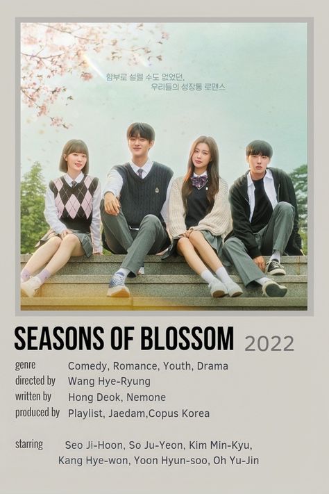 Seasons Of Blossom, Movies To Watch Teenagers, Drama List, Night Film, Korean Drama Series, New Movies To Watch, Film Posters Minimalist, Korean Drama Tv, Drama Ideas