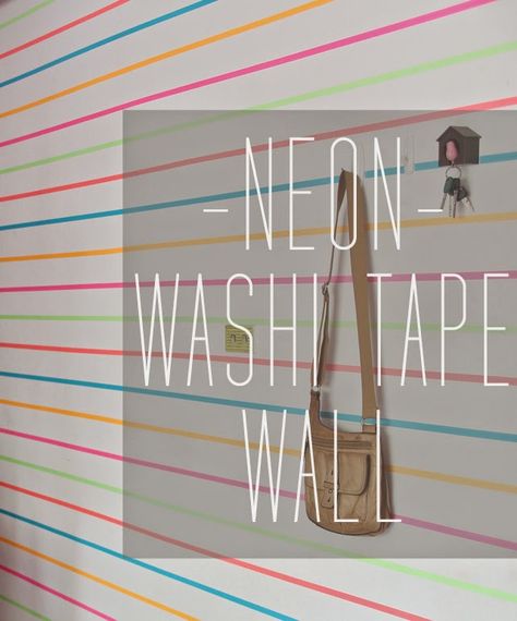 neon washi tape wall Easy Washi Tape Wall Art, Washi Tape Wall Art Diy, Washi Tape Wallpaper, Painters Tape Wall, Washi Tape Wall Art, Wall Styling, Washi Tape Wall, Tape Wall Art, Washi Tape Notebook