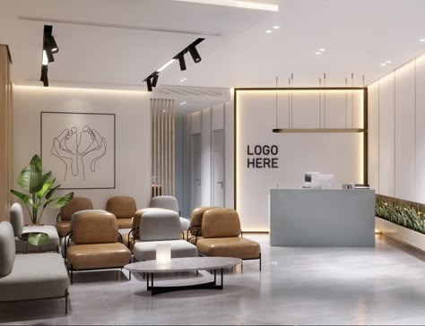 Hospital Clinic Interior, Aesthetic Clinic Waiting Area, Gynecologist Office Design, Medical Office Waiting Room Ideas, Clinic Dental Design, Minimal Clinic Interior Design, Waiting Room Design Office, Esthetic Clinic Design Interiors, Small Clinic Design Medical