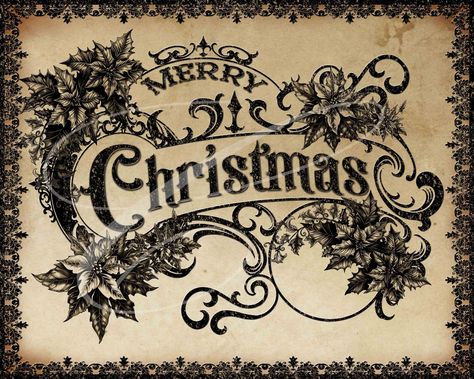 Victorian Logo, Antique Logo, Christmas Antique, Vintage Signage, Christmas Poinsettia, Vintage Junk, Tiered Trays, Christmas Sign, Logo Label