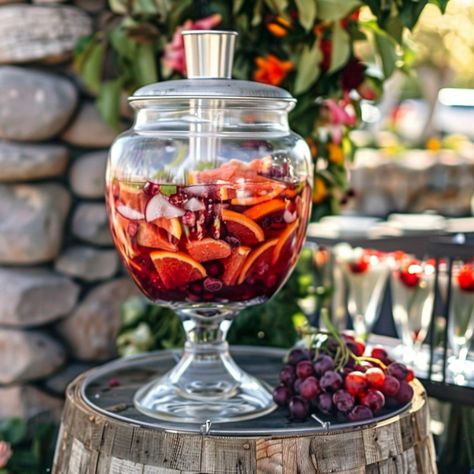 Introducing our large-batch Sangria, expertly crafted for your upcoming gathering! Bursting with the flavors of ripe fruit and a hint of Spanish flair, our Sangria is the ultimate refreshment for any occasion. Savor the vibrant medley of flavors that will elevate your festivities to unforgettable heights. Cheers to good times and great company! Big Batch Sangria, Batch Sangria, Easy Sangria, Easy Sangria Recipes, Food Bars, Sangria Recipe, Bridal Expo, Boozy Drinks, Ripe Fruit