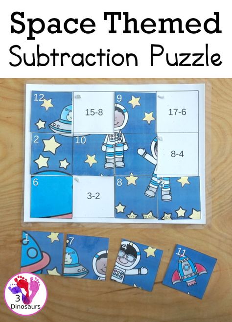 Space Unit Study, Curriculum Night, Space Preschool, Subtraction Kindergarten, Space Week, 3 Dinosaurs, Space Classroom, Planet Box, Math Subtraction