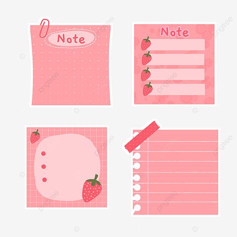 Pink Design For Journal, Pink Stickers For Journal, Good Notes Stickers Free Download, Note Paper Aesthetic Png, Pink Notes Aesthetic, Simple Sticker Ideas, Note Sticker Png, Pink Journal Stickers, Cute Notes Template