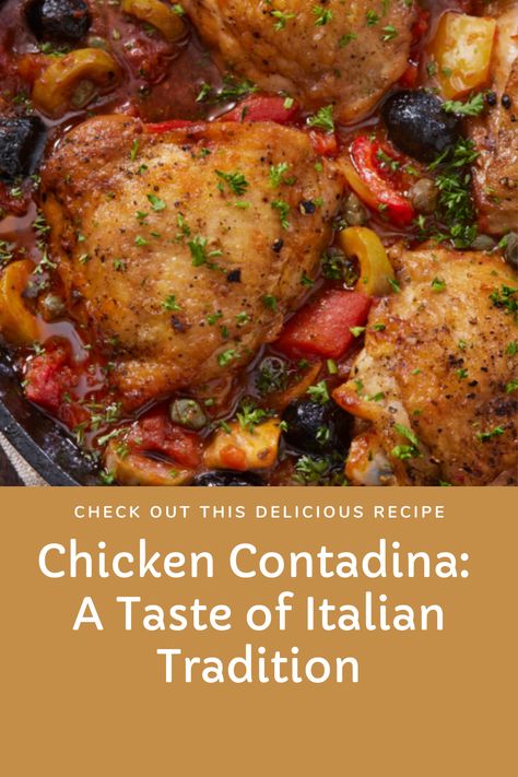 Chicken Contadina Rustic Italian Recipes, Italian Thanksgiving, Italian Chicken Dishes, Italian Chicken Recipes, Italian Chicken, Boneless Chicken, Italian Dishes, Hearty Meals, Classic Food