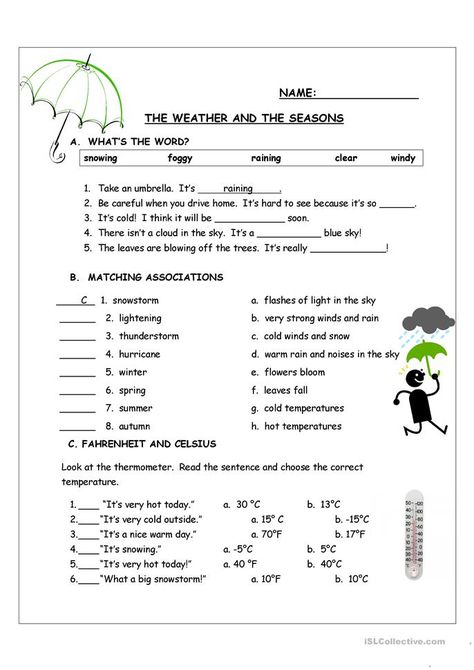 Seasons Worksheets, Weather Worksheets, Worksheets For Class 1, Weather Vocabulary, Geography Worksheets, Weather Unit, Social Studies Worksheets, 6th Grade Science, English Grammar Worksheets