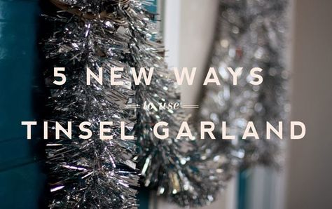 Ways To Use Garland, Tinsel Decorations, Tinsel Garland Christmas Tree, Tinsel Ideas, Tinsel Diy Decorations, Tinsel Garland Decorating Ideas, Tinsel Decorating Ideas, Tinsel Garland Ideas, Christmas Tinsel Garland Ideas