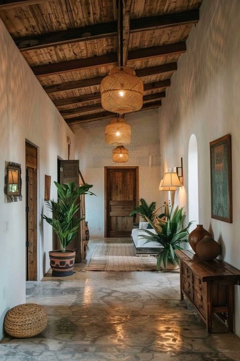 Mexican Houses Interior, Mexican House Interior, Carribean House, Hacienda Homes, Spanish Home Decor, Tuscan Style Homes, Hacienda Style Homes, Mexico House, Farmhouse Decor Ideas