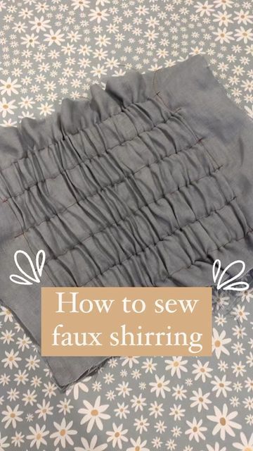 Annie Stafford on Instagram: "Hello sewing friends 🙋🏽‍♀️💕 This reel shows how to make a faux shirring effect, I’ve used this hack many a time as an alternative to shirring as my machine tends to chew my fabric whenever I try to attempt it. The concept is pretty simple, all you do is get your fabric, fold it in half and sew channels along so that you can insert the elastic to create the desired effect. A little note that I ran out of time to get into more detail about is, the elastic, I cut s Sewing Elastic To Fabric, Elastic Shirring, How To Hand Sew Ruffles, How To Do Shirring, How To Make Ruffles With Fabric, How To Shirring Fabric, How To Sew Ruffles, Making A Ruffle How To Sew, Sewing Ruffles Tutorial