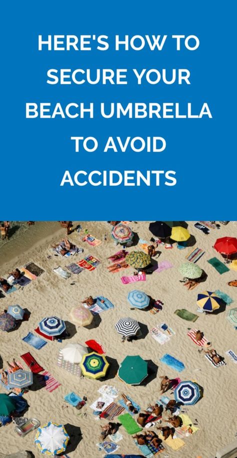 Here's How to Secure Your Beach Umbrella to Avoid Accidents | Using beach umbrella anchors is only one step of the process if you want to be safe. Beach Umbrella Hack, Beach Umbrella Set Up, Beach Chair And Umbrella, Beach Umbrella Anchor, Italy Beach Umbrellas, Beach Shade, Blue Clutch, Beach Chair Umbrella, Black Luxury