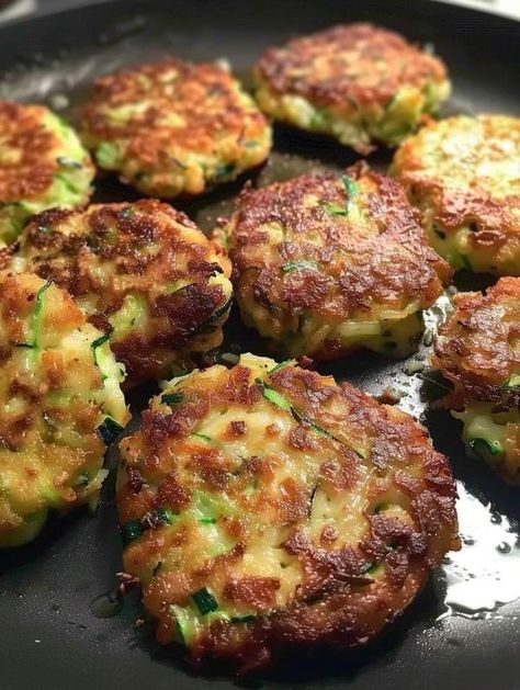 Easy family recipes | Zucchini Patties 😋😋 | Facebook Zucchini Patties Recipes, Weight Watchers Zucchini, Courgette Fritter, Zucchini Patties, Yoghurt Dip, Recipes Zucchini, Grated Zucchini, Cheesy Zucchini, Jamie Oliver Recipes