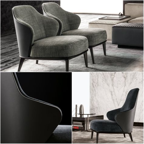 Italian Furniture brands ideas: Minotti introduces LESLIE, a collection for fancy spaces | Milan Design Agenda Italian Furniture Brands, Diy Furniture Bedroom, Luxury Modern Furniture, Small Bedroom Decor, Armchair Furniture, Comfy Chairs, Italian Furniture, Ikea Furniture, Easy Chair