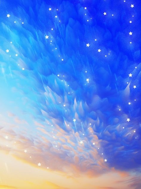 Pure dreamy 3d starry sky sunset sky blue background background,starry background,3d effect,blue Backgrounds 3d Effect, Yellow Blue Background, Blue And Yellow Background, Sky Effect, Cute Sky, 3d Wallpaper Cute, Starry Background, Background Fashion, Background Sky