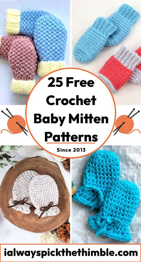 Crochet Crown Pattern, Baby Mittens Pattern, Baby Hat And Mittens, Crochet Baby Mittens, Crochet Mittens Free Pattern, Crochet Mittens Pattern, Crochet Baby Cocoon, Crochet Baby Booties Pattern, Crochet Baby Hat Patterns