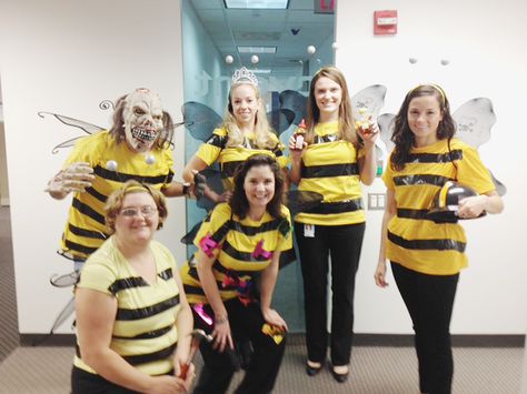 Cvent bees: ZomBEE, Queen Bee, Honey Bee, Worker Bee, Carpenter Bee and Spelling Bee Queen Bee Costume Diy Woman, Diy Bee Costume Women, Spelling Bee Costume, Bee Costume Women's, Queen Bee Costume Diy, Bee Costume Diy, Huddle Board, Work Costumes, Queen Bee Costume