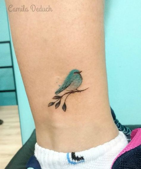 Tiny Bird Tattoos, Bluebird Tattoo, Bird Tattoos For Women, Vogel Tattoo, Dove Tattoos, Tattoo Bird, Bird Tattoos, Tattoos For Daughters, Design Tattoo