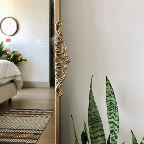 Donavan Harnage's DIY Gilded Mirror Diy Ornate Mirror, Burnt Orange Paint, Ikea Mirror Hack, Popular On Instagram, Anthropologie Mirror, Gold Ornate Mirror, Corner Mirror, Florida Decor, Ikea Mirror