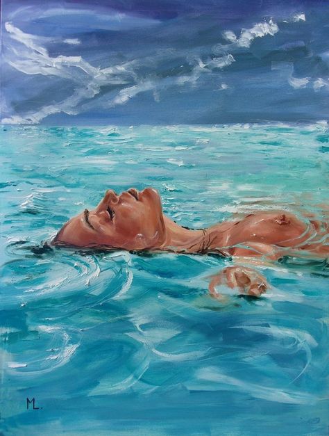 Monika Luniak, Nude Artwork, Picture Painting, Water Sea, Beach Water, Female Art Painting, Art Digital Art, Nft Art, Pool Water