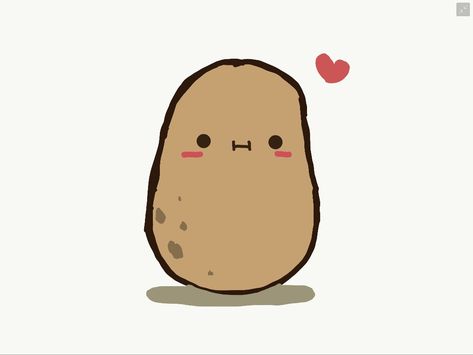 I Am A Potato, Potato Doodle Drawing, Funny Potato Pictures, Potato Tattoo Cute, Cute Potato Wallpaper, Potato Picture Cute, Potato Drawing Cute, Cartoon Potato Cute, Cute Potato Kawaii