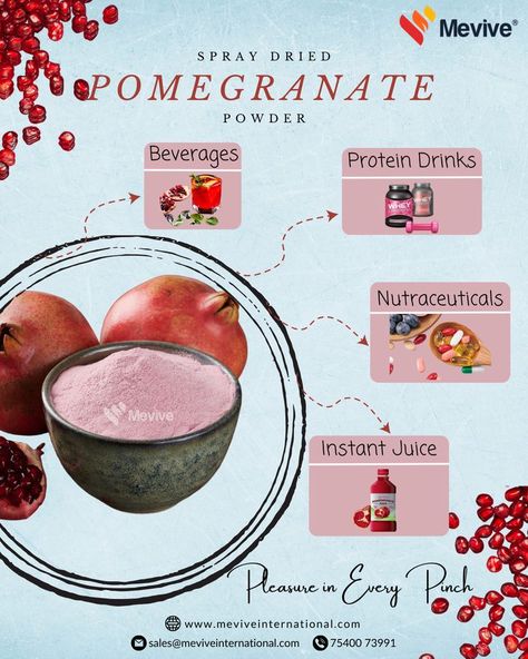 💫A brilliant blast of goodness - Experience the lively burst of Pomegranate Powder, your hidden health and flavour ingredient! ✨ Pomegranate Powder, Fruit Powder, Protein Drinks, Tamil Nadu, Dried Fruit, Best Seller, Pomegranate, Juice, Spray