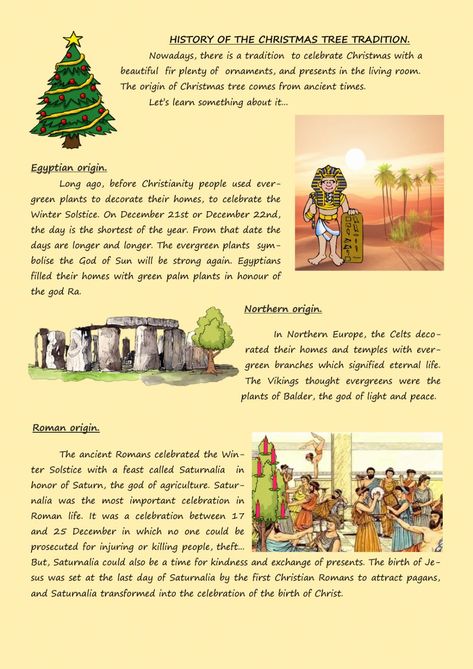 Who’s Around The Christmas Tree, Christmas History For Kids, Christmas Chart Ideas For School, History Of Christmas, Christmas Worksheets 5th Grade, Legend Of The Christmas Tree, Christmas Worksheet, Christmas English Worksheets, History Of The Christmas Tree