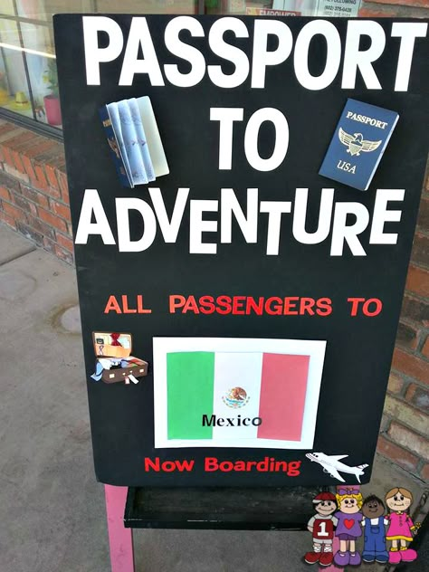 Today feels like a great day to go to #Mexico! #PassporttoAdventure #childcare #daycare #preschool #Phoenix #ParadiseValley Around The World Crafts For Kids, Preschool Travel, Airport Theme, Multicultural Activities, Travel Theme Classroom, Spanish Classroom Decor, Summer Camp Themes, Around The World Theme, Travel Crafts