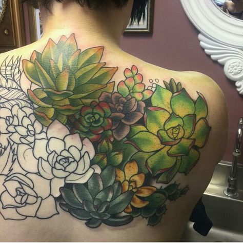 succulent tattoo Succulents Tattoo, Black Succulents, Succulent Tattoo, Gorgeous Tattoos, Body Jewelry Piercing, Back Tattoos, Tattoo Placement, Beautiful Tattoos, Back Tattoo