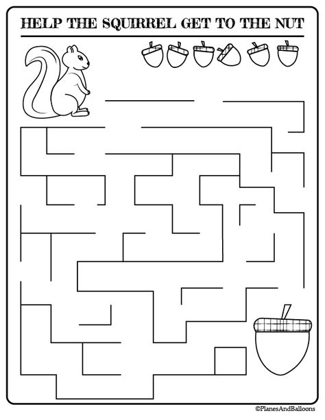 Preschool Maze, Fall Worksheets For Preschool, Activity Pages For Kids Free Printables, Fall Preschool Worksheets, Fall Coloring Pages For Kids, Mazes For Kids Printable, Fun Activities For Preschoolers, Fall Lesson Plans, Fall Worksheets